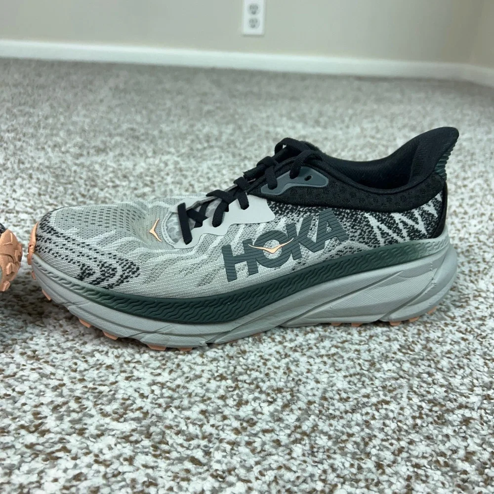 Hoka Shoes Womens 10 Wide Gray Trail Running Challenger ATR 7 Training Hiking